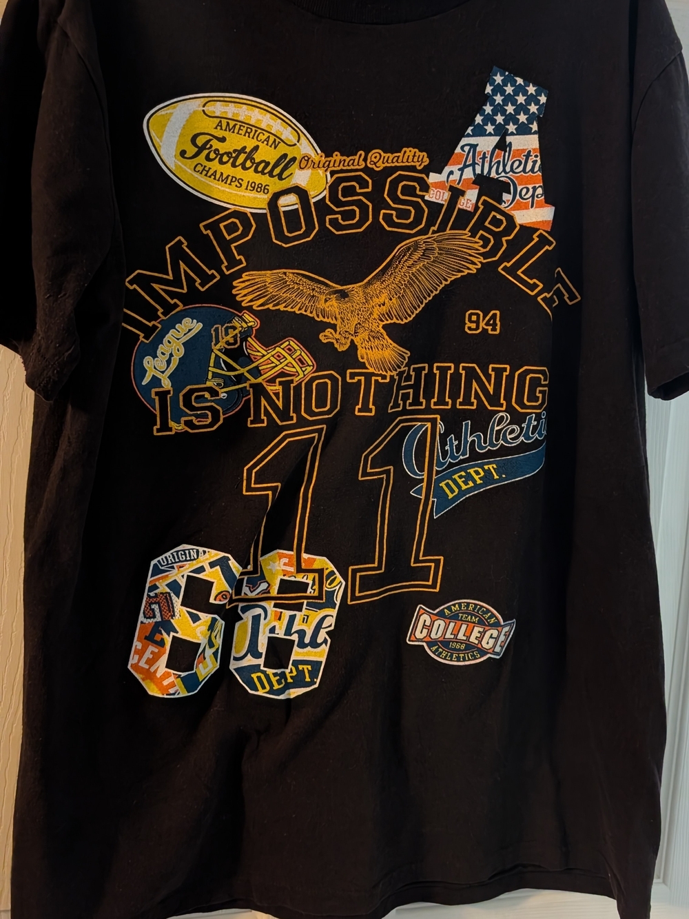 Men's Brown Graphic Tee - Impossible Is Nothing